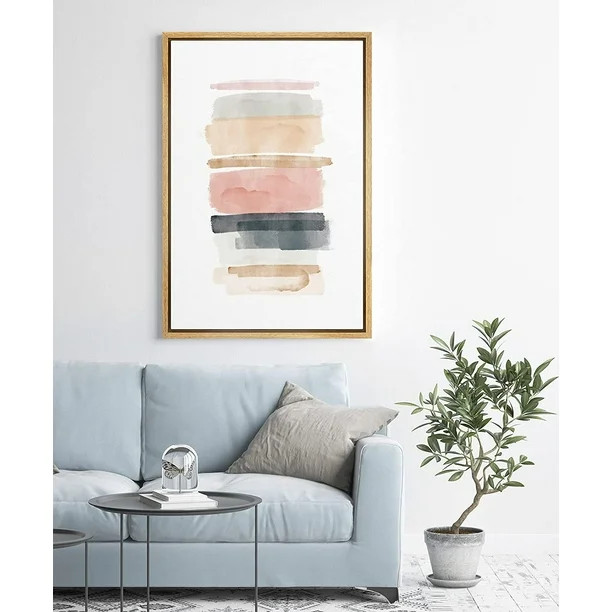 PixonSign Framed Canvas Print Wall Art Watercolor Block Array Abstract Shapes Illustrations Moder... | Walmart (US)