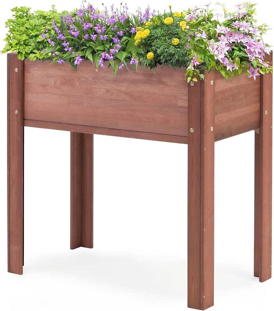 Raised Garden Bed with Legs (31x16x31''), Solid Wood Elevated Planter Box for Outdoor | Amazon (US)