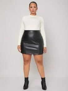 SHEIN Plus High Waist PU Leather Skirt
   SKU: sw2106217175592003      
          (1363 Reviews)
... | SHEIN