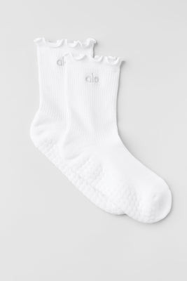 ALO | Lettuce Edge Grip Socks in White, Size: Small/Medium | Alo Yoga