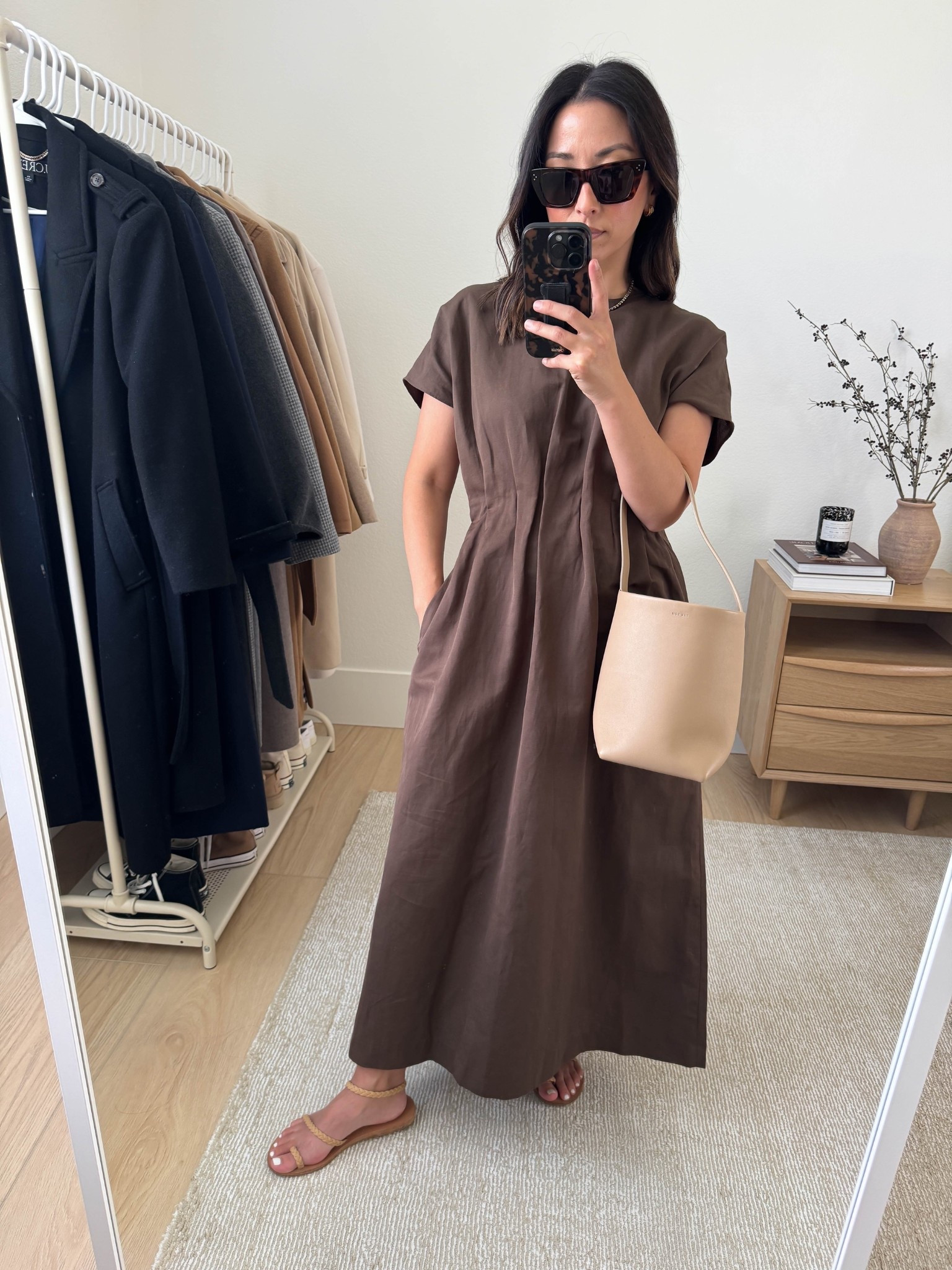 Zara outfits that are actually petite-friendly. This dress is fantastic! I love the material - it has structure, but doesn't feel overly heavy. The slight pleats and cinched waist is so flattering. Great length on petites. I need to re-steam the pleats better. Wearing a small, but need the xs

Zara dress small, but need the xs
Ancient Greek sandals 5
The Row bag small
Celine sunglasses
Dorsey James necklace 15"
J.Crew earrings


#LTKPetite #LTKStyleTip #LTKItBag