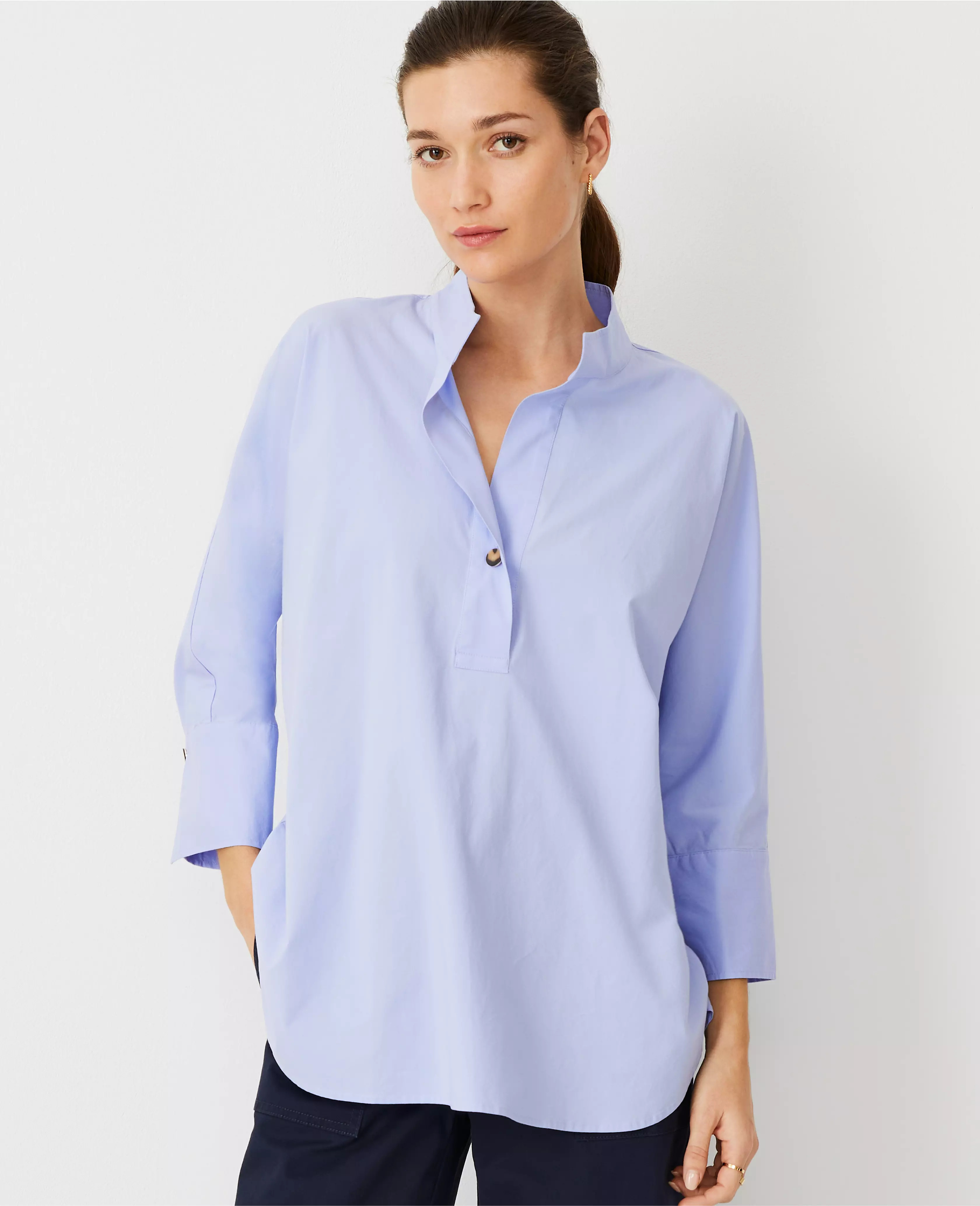 AT Weekend Poplin Dolman Tunic Shirt | Ann Taylor (US)