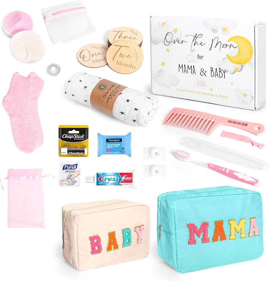 Mom and Baby Hospital Bag Essentials Set - Complete Postpartum Care Kit with Toiletry Must-Haves,... | Amazon (US)