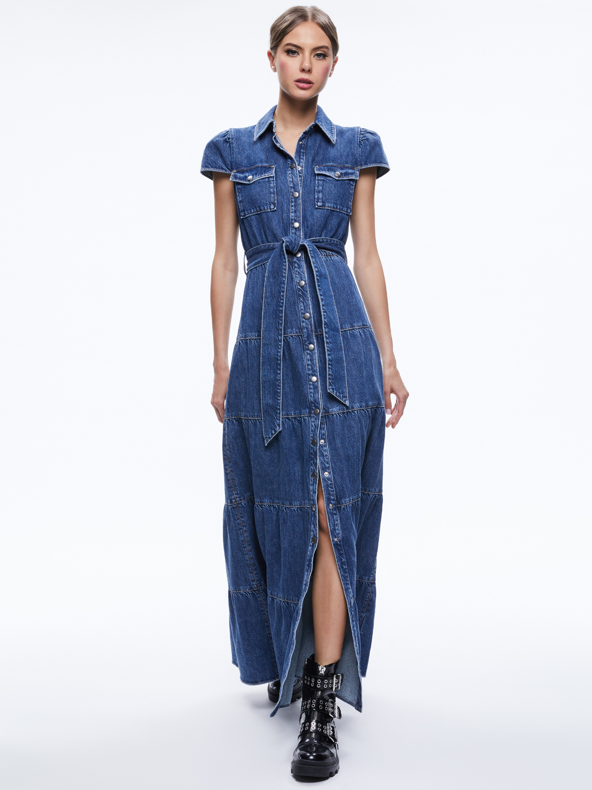 MIRANDA MAXI DENIM DRESS | Alice + Olivia