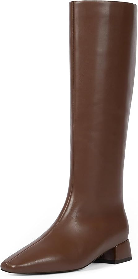 Modatope Knee High Boots Women Square Toe Chunky Low Heel Side Zipper Fall Winter Tall Boots for ... | Amazon (US)