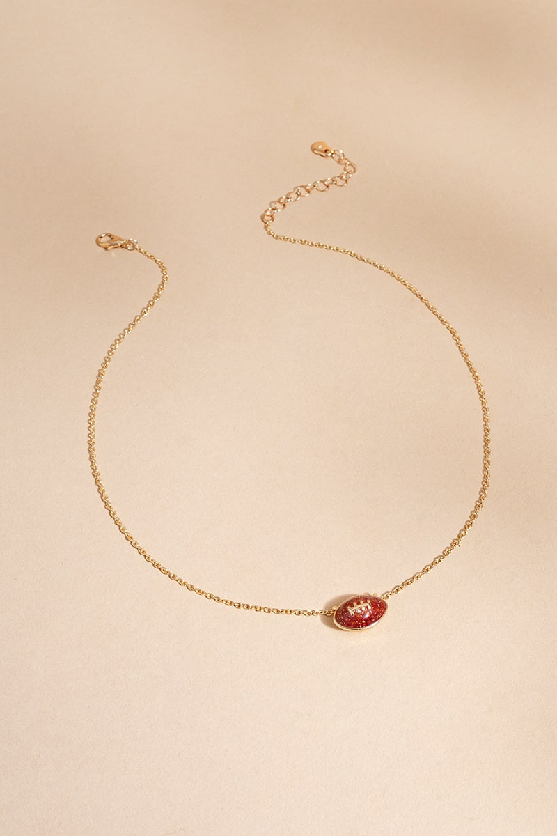 Gameday Football Pendant Necklace | Francesca's