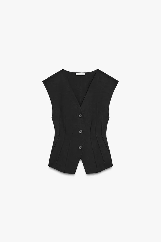 INTERLOCK KNIT VEST TOP | Zara US