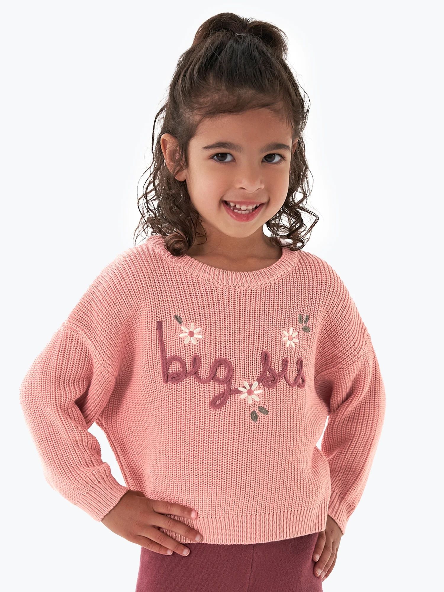 Modern Moments by Gerber Toddler Girl Sibling Matching Sweater, Sizes 12 Months - 5T | Walmart (US)