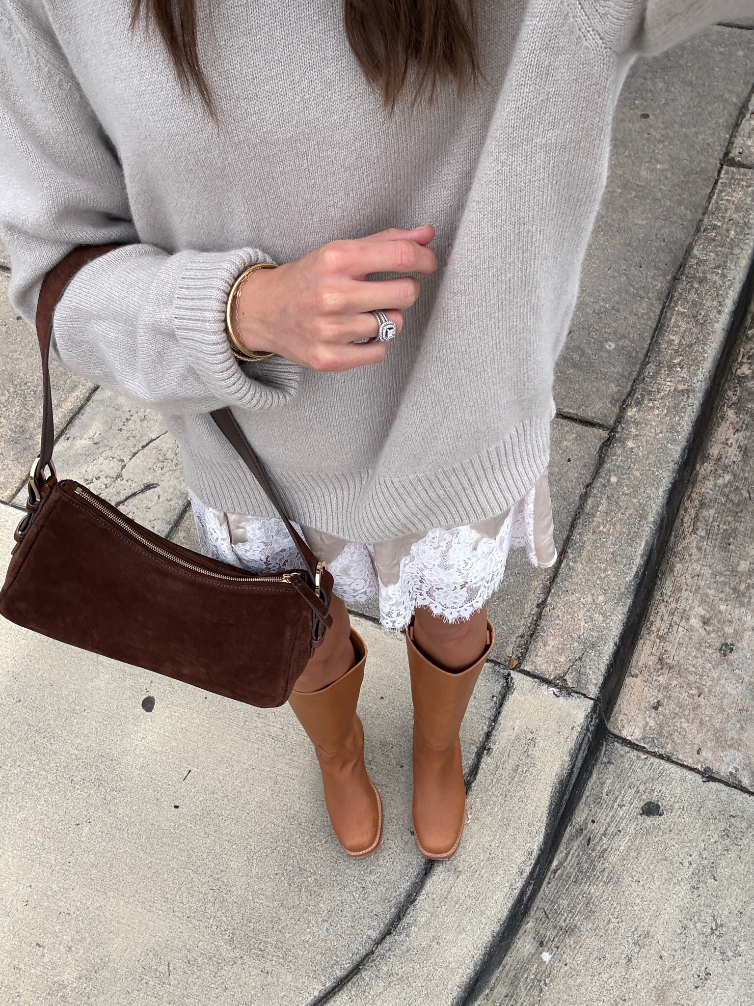 Silk shorts cashmere and suede spring look @onequince