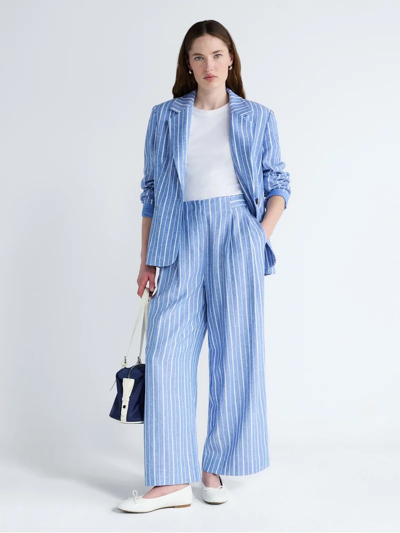 Free Assembly Women's and Women's Plus High Rise Wide Leg Cropped Pants, 27" Inseam, Sizes XS-4X ... | Walmart (US)