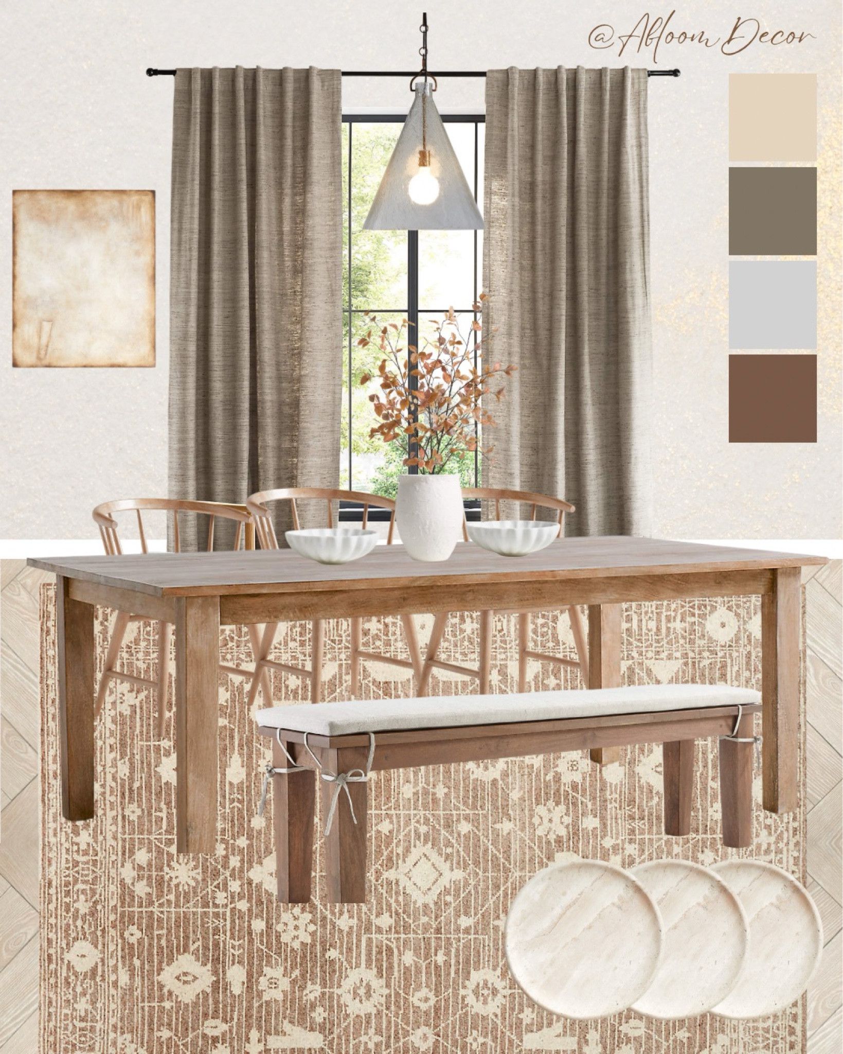 The coziest earth-toned dining room featuring Crate & Barrel dining room furniture.

#LTKHome