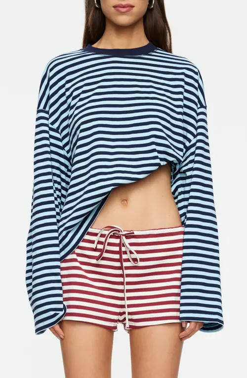 LIONESS Bloom Stripe Top in Navy Sea Stripe at Nordstrom, Size X-Large | Nordstrom
