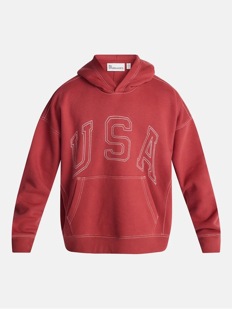 No Boundaries USA Hoodie with Embroidery, Men's XS-4XLT | Walmart (US)