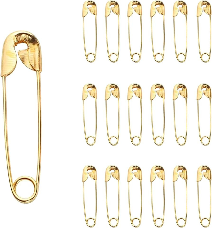 100pcs Safety Pins, 20mm Gold Safety Pins, Nickel Plated Small Safety Pin Assorted for Clothes, A... | Amazon (UK)