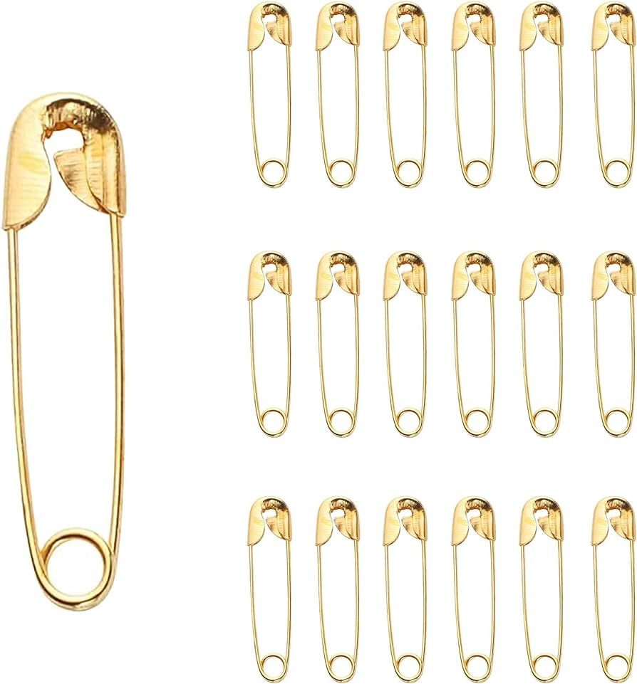 100pcs Safety Pins, 20mm Gold Safety Pins, Nickel Plated Small Safety Pin Assorted for Clothes, A... | Amazon (UK)