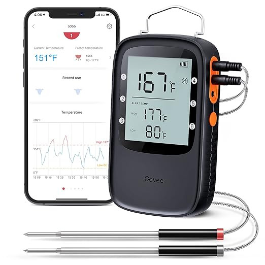 Govee Bluetooth Meat Thermometer, Wireless Meat Thermometer for Smoker Oven, Digital Grill Thermo... | Amazon (US)