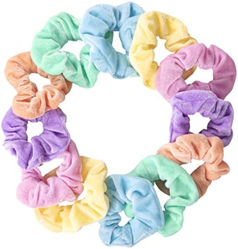 Premium Velvet Pastel Hair Scrunchies For Women or Girls Hair Accessories - Great Gift for Holiday S | Amazon (US)