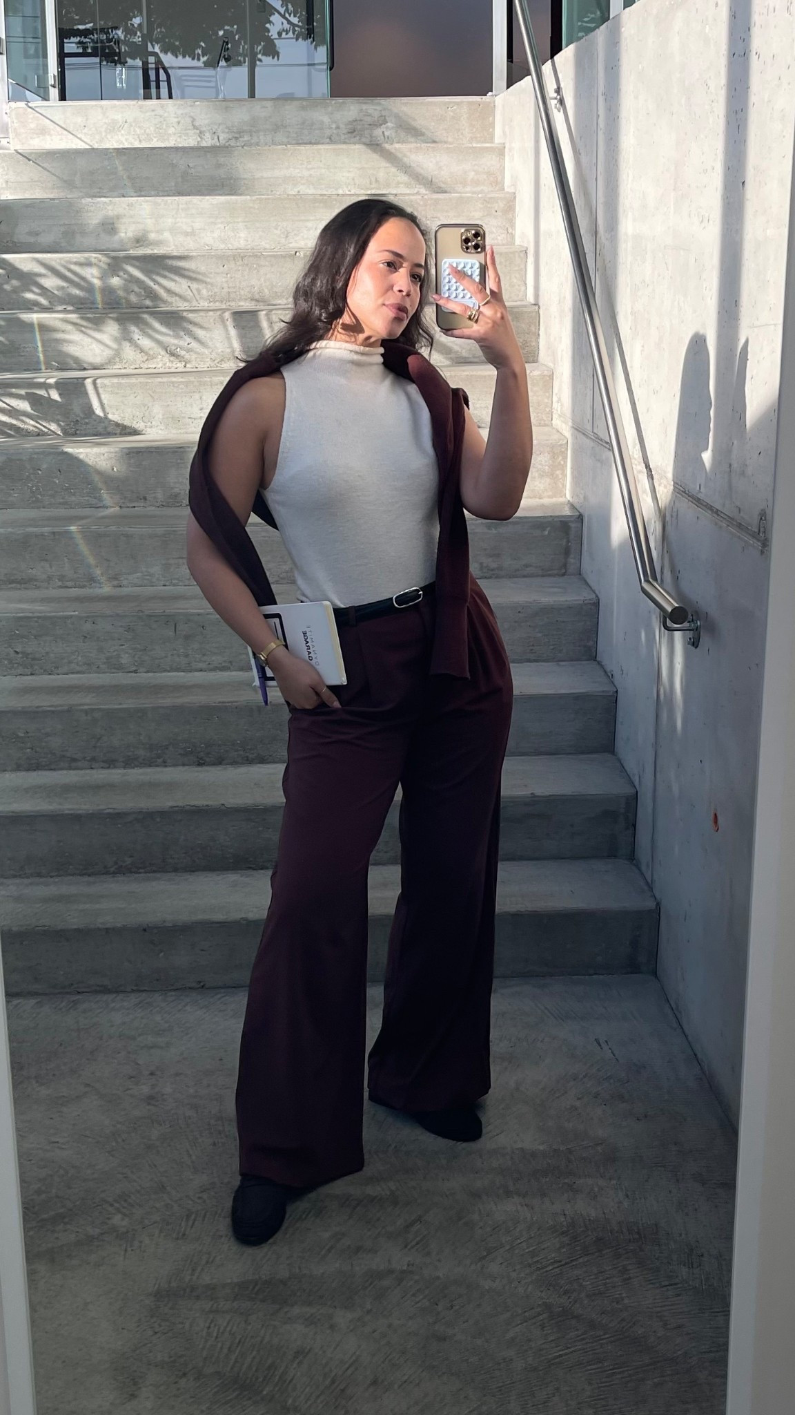 Transitioning into fall with deep shades and soft textures. I love a sleeveless mock neck top too! 

#LTKcanada #LTKworkwear #LTKstyletip