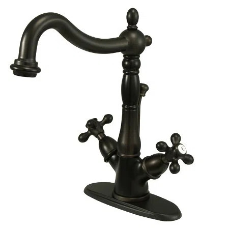 Heritage Single Hole Bathroom Faucet with Double Cross Handles | Wayfair North America