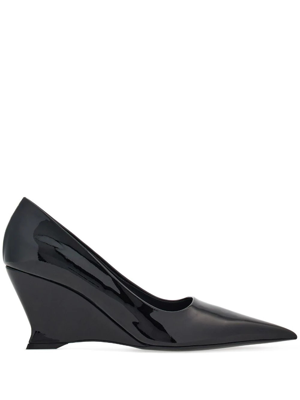 Ferragamo 70mm wedge-heel leather pumps - Black | Farfetch Global