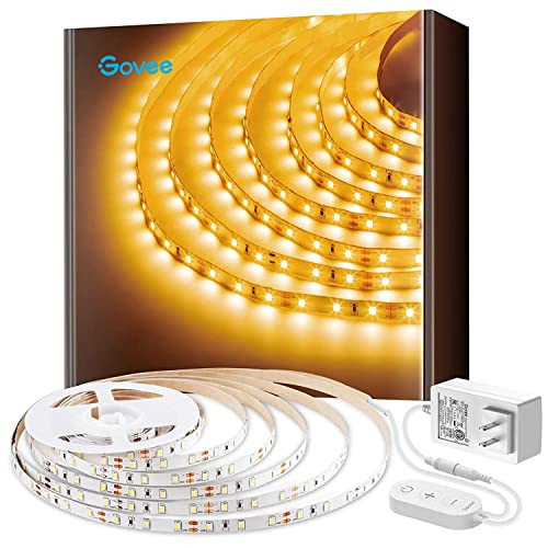 Govee Warm White LED Strip Lights, Bright 300 LEDs, 3000K Dimmable Light Strip 16.4ft with Control Box, LED Lights for Bedroom, Kitchen Cabinets, Living Room, ETL Listed Adapter Included | Amazon (US)