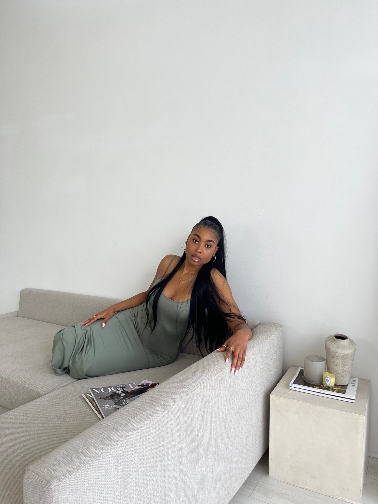 Khaki Bershka midaxi dress 💚

Similar dress link tagged x 