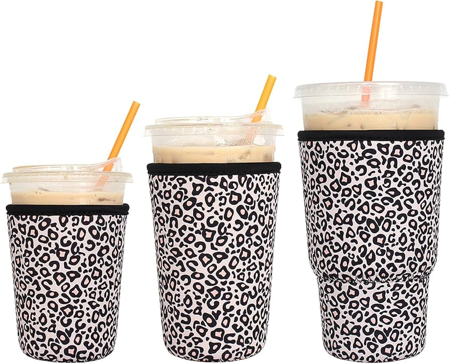 3 Pack Reusable Iced Coffee Sleeves - Xumbtvs Insulator Sleeve for Cold Beverages, Neoprene Coffe... | Amazon (US)