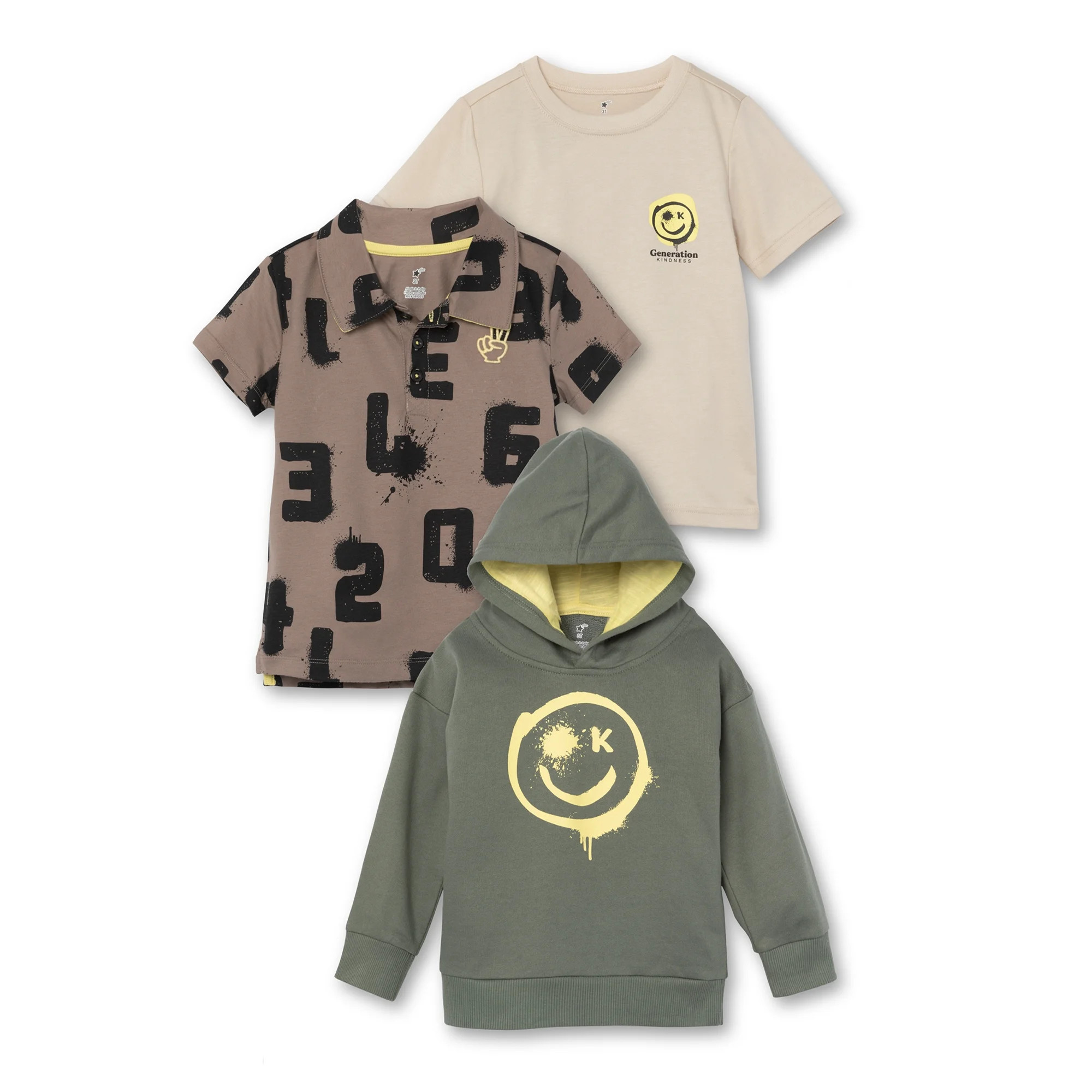 Little Star Organic Toddler Boy 3Pc Tops, 12M-5T | Walmart (US)