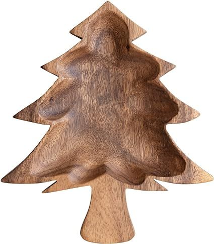 Creative Co-Op Acacia Wood Christmas Tree Shaped Bowl | Amazon (US)