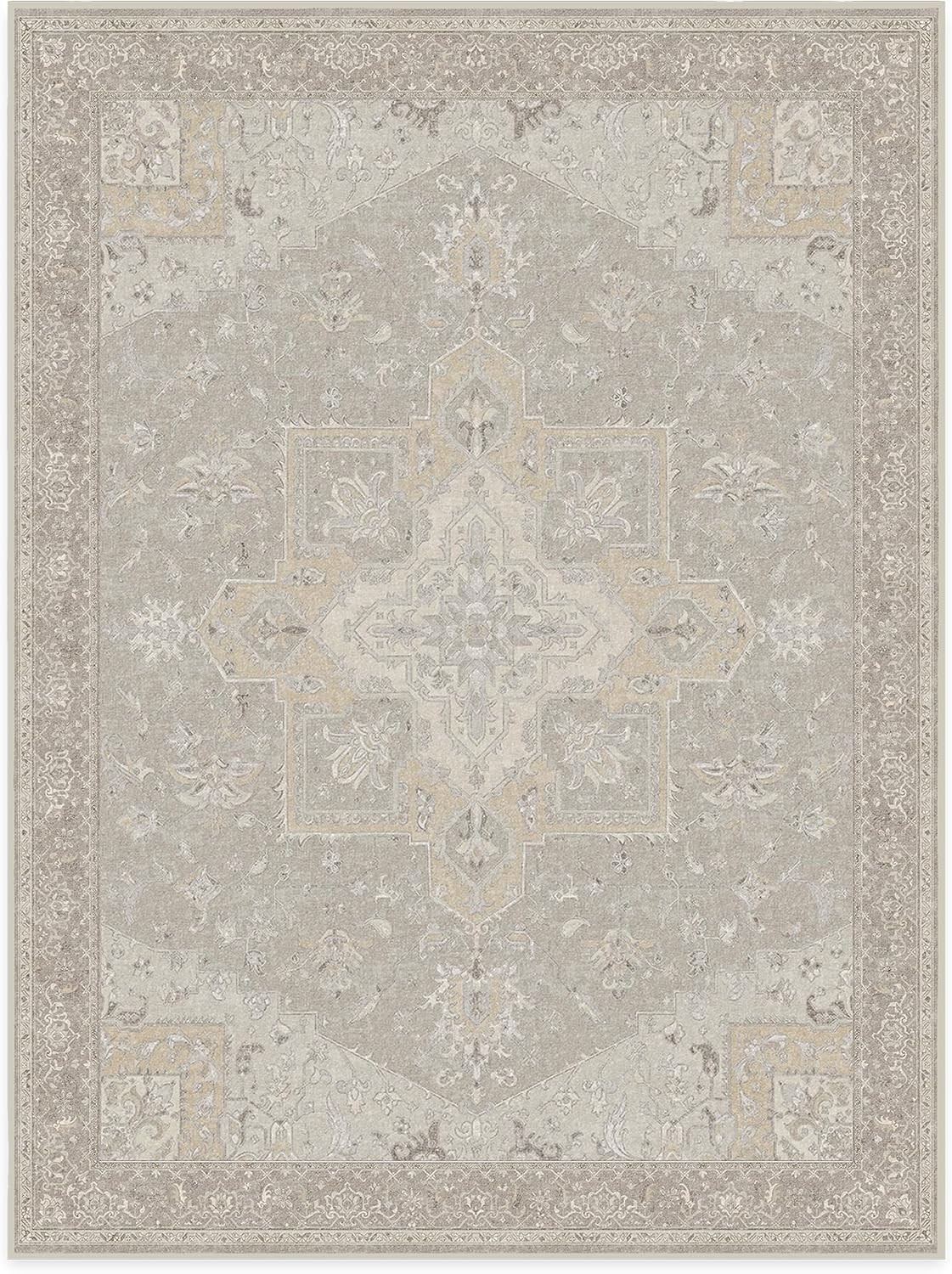 RUGGABLE Maral Heriz Washable Rug - Perfect Vintage Area Rug for Living Room Bedroom Kitchen - Pe... | Amazon (US)