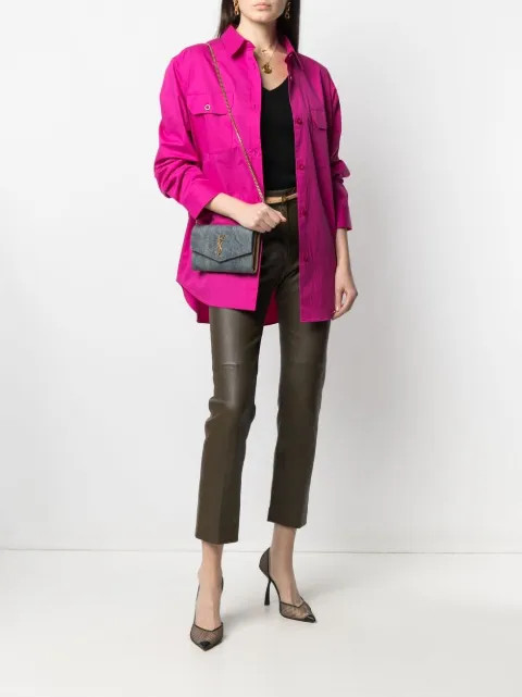 YSL logo denim shoulder bag | Farfetch (US)