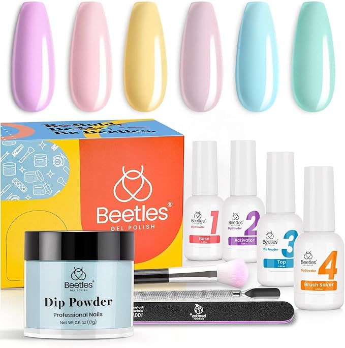 Beetles Pastel Dip Powder Nail Kit Starter - Spring Summer 6 Colors Nail Dipping Powder Set for D... | Amazon (US)