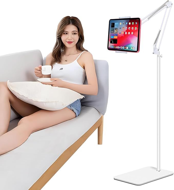 Tablet Floor Stand, Adjustable Universal 360-degree Rotatable Metal Tablet Holder, Ipad Stand Flo... | Amazon (US)