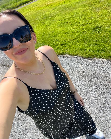 What I wore in Killarney Ireland / travel outfit / skip dress / polka dot dresss / paperclip chain necklace / white sneakers

#LTKTravel #LTKFindsUnder50 #LTKMidsize