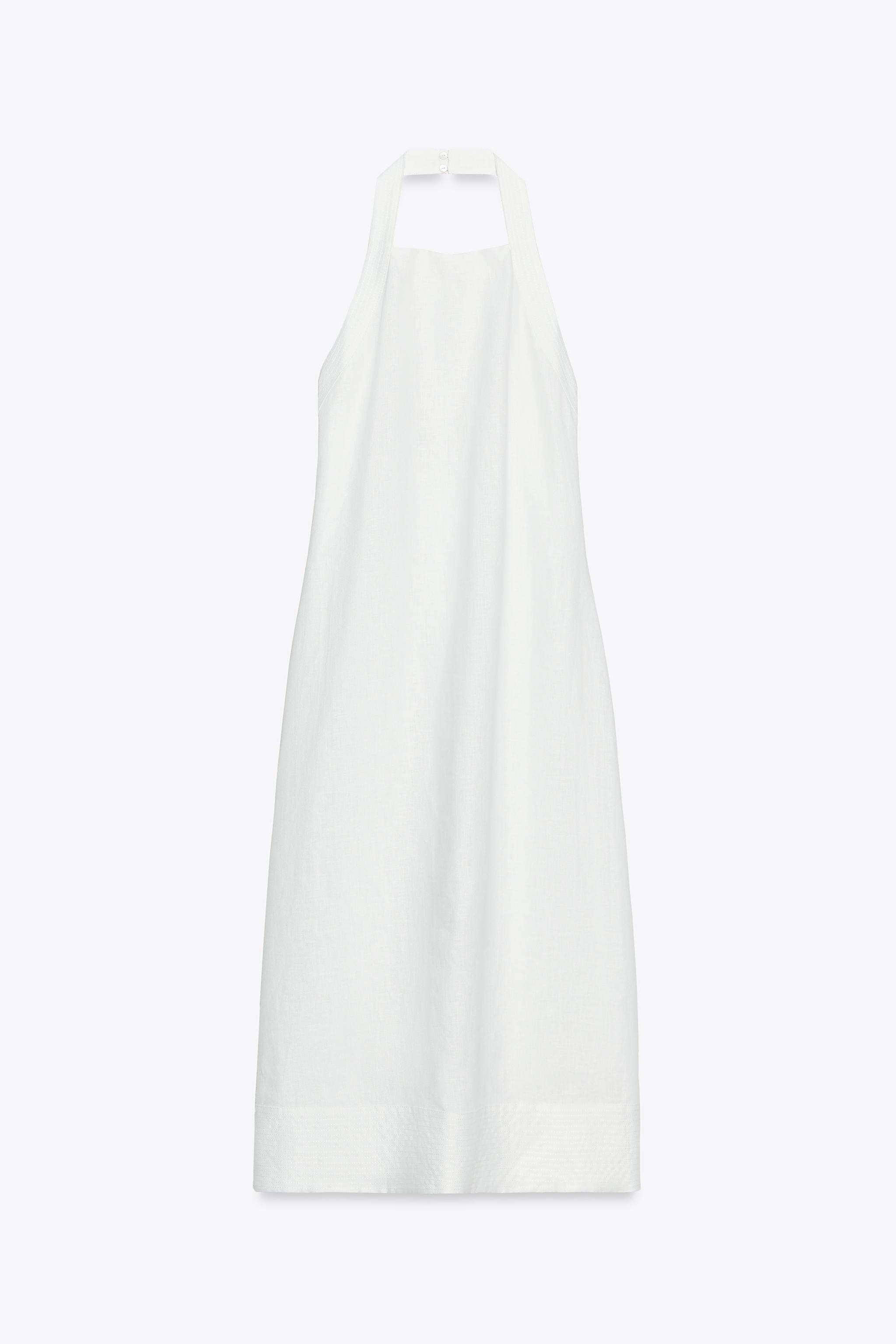 100% LINEN HALTER DRESS ZW COLLECTION | Zara US