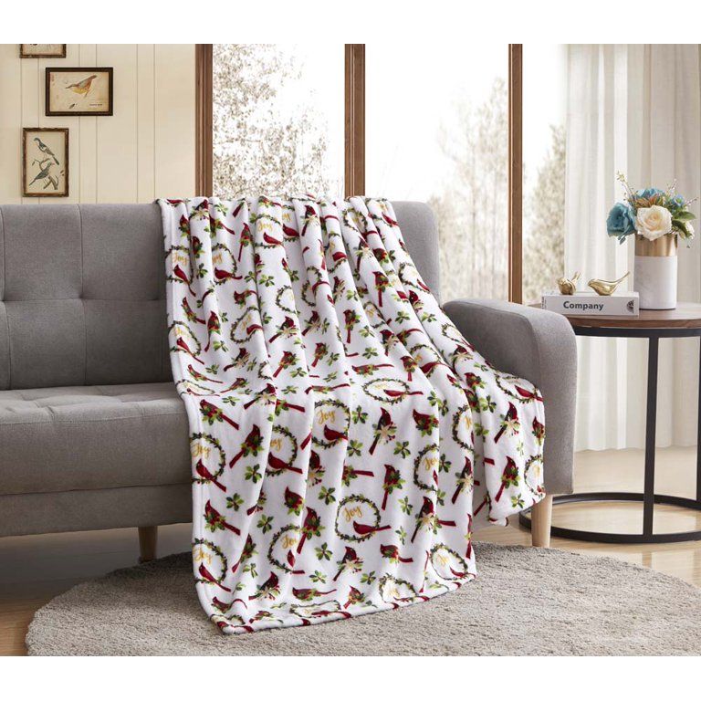 MHF Home Christmas Joy Cardinal 50 x 60 inches Throw Blanket | Walmart (US)