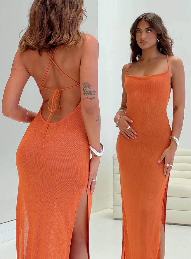 Cote Maxi Dress Orange | Princess Polly US