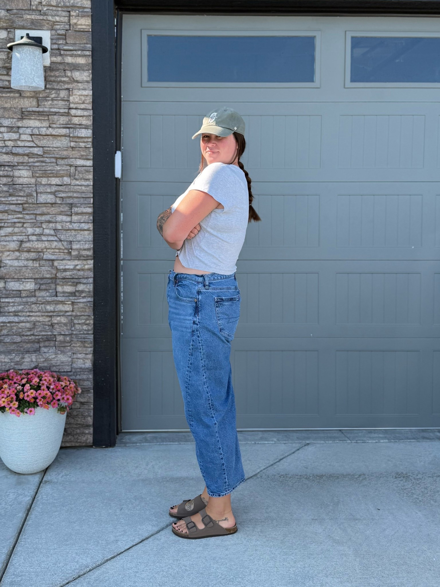 In my baseball mom era ⚾️
The perfect barrel jeans are on sale for $35 right now!!!
#americaneagle #aerie #barreljeans #momoutift 

#LTKSaleAlert #LTKSummerEdit #LTKMidsize