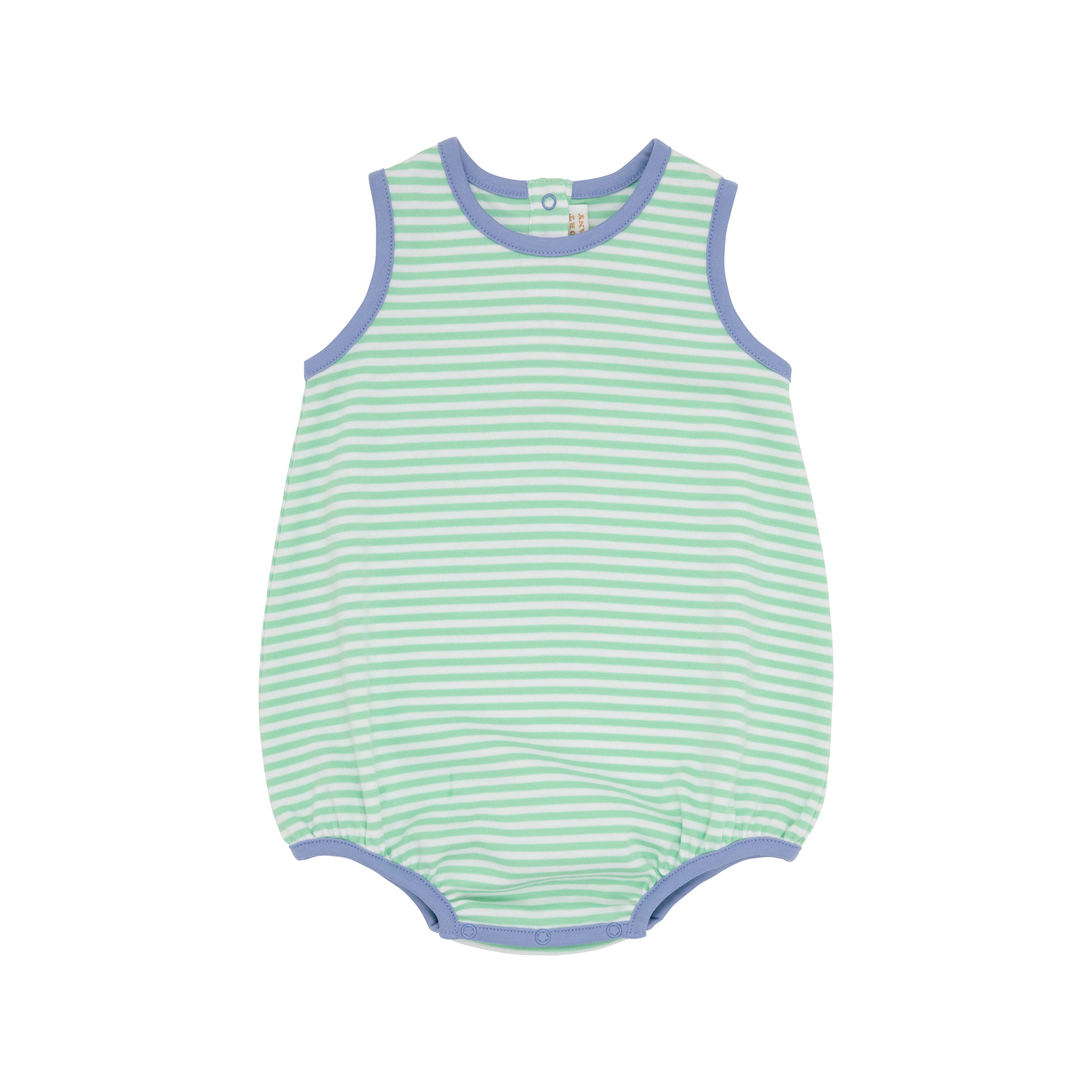 Patton Play Bubble - Grace Bay Green Stripe with Park City Periwinkle | The Beaufort Bonnet Company