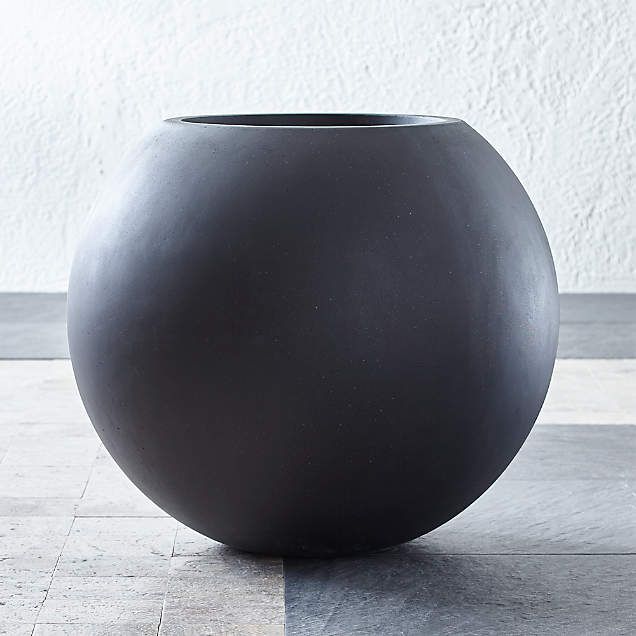 Sphere Small Light Grey Planter + Reviews | Crate and Barrel | Crate & Barrel