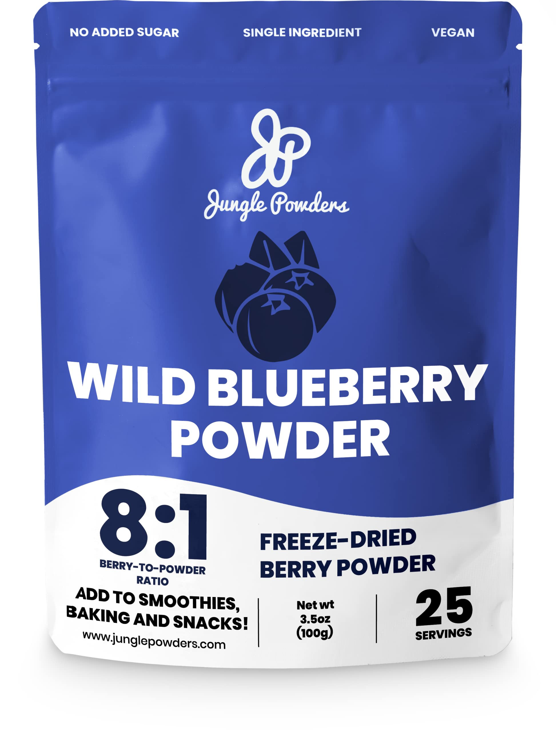 Jungle Powders Freeze Dried Wild Blueberry Powder 3.5 Ounce Bag Blueberry Powder For Smoothies Ba... | Amazon (US)