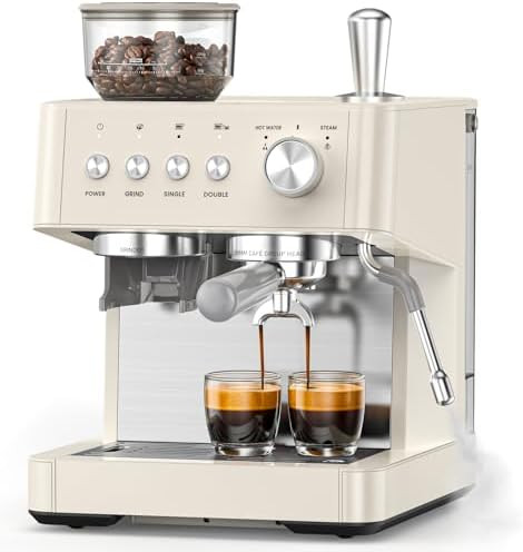 (2026 Upgrade) 15 Bar Espresso Machine with Built-in Anti-Clog Coffee Grinder, Expresso Coffee Ma... | Amazon (US)