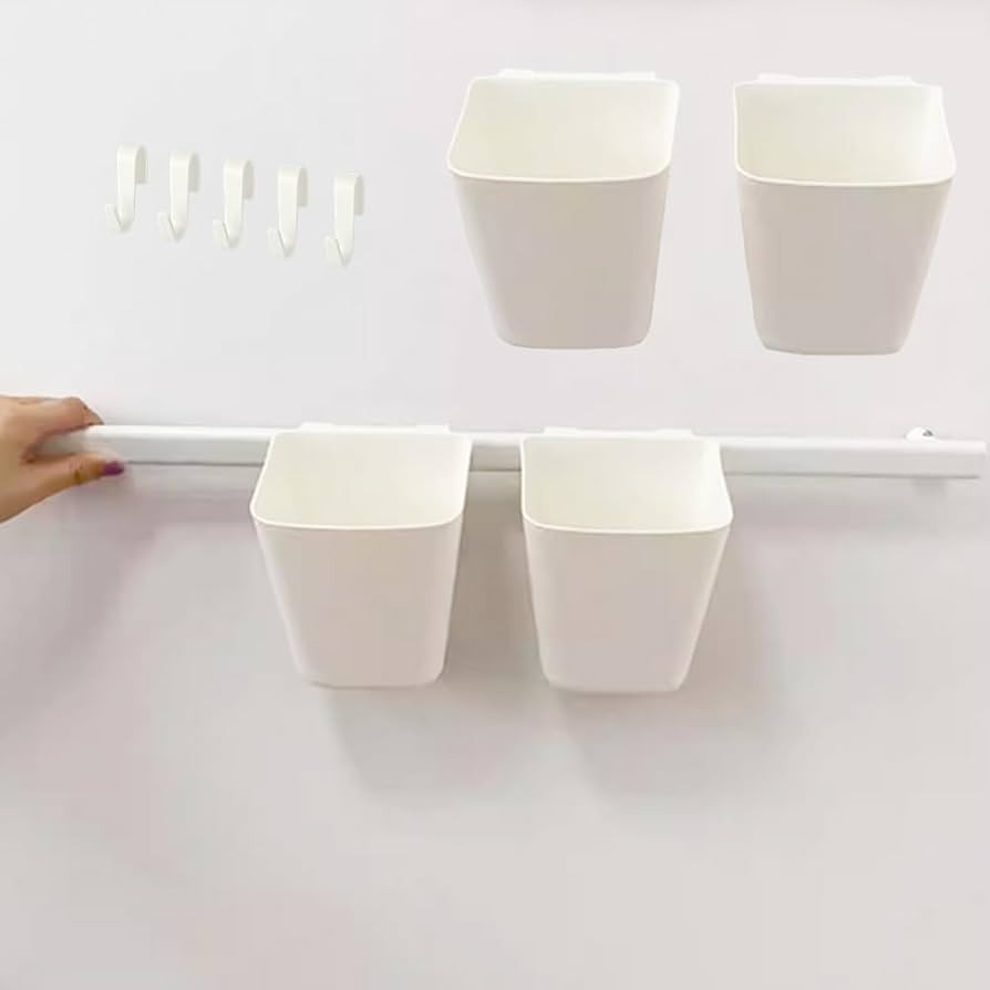 SUNNERSTA Container, white, Set of 4 with Rail Hanger | Amazon (US)