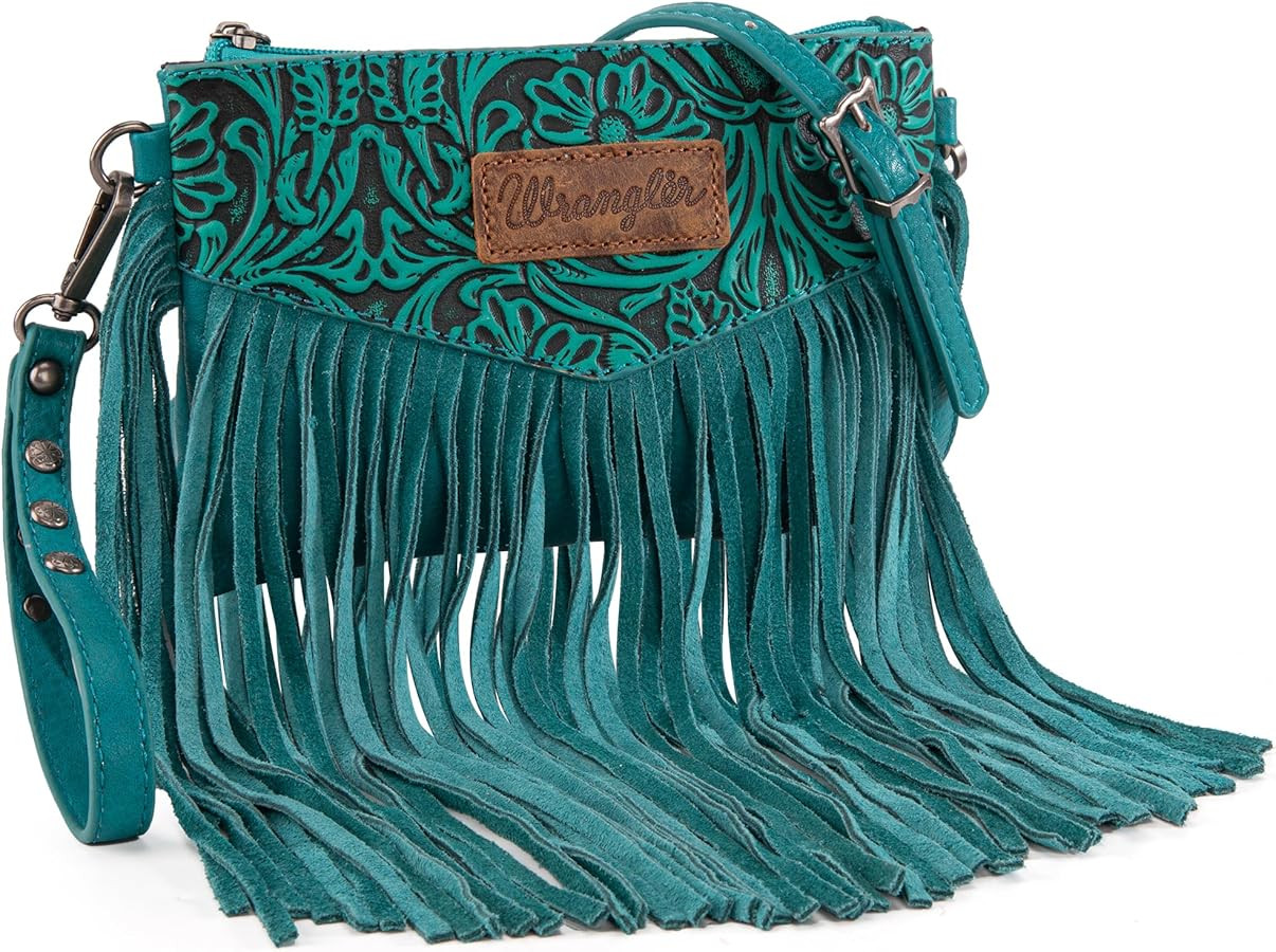 Wrangler Crossbody Small Purse for Women Wristlet Fringe Bag Western Purse | Amazon (US)