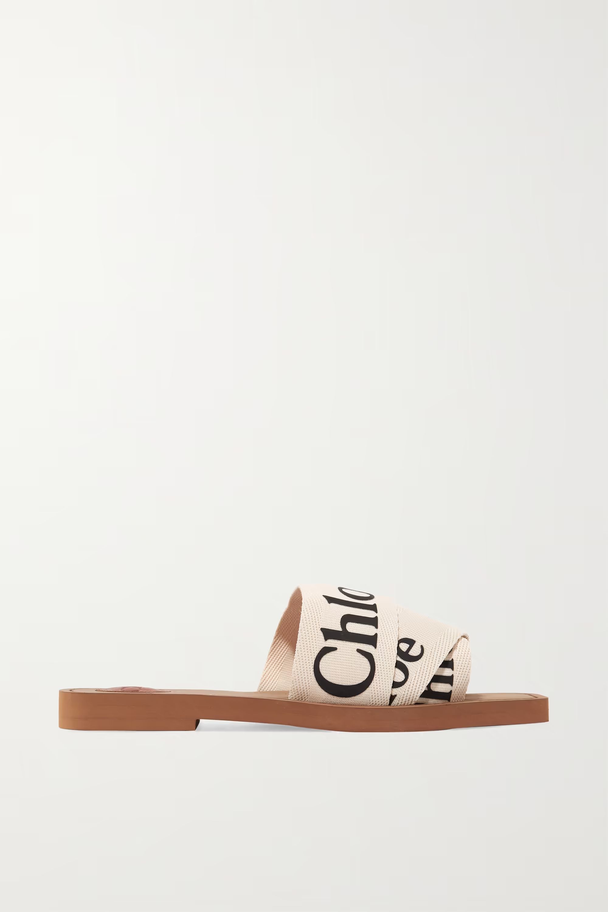 White Woody logo-print canvas slides | CHLOÉ | NET-A-PORTER | NET-A-PORTER (US)