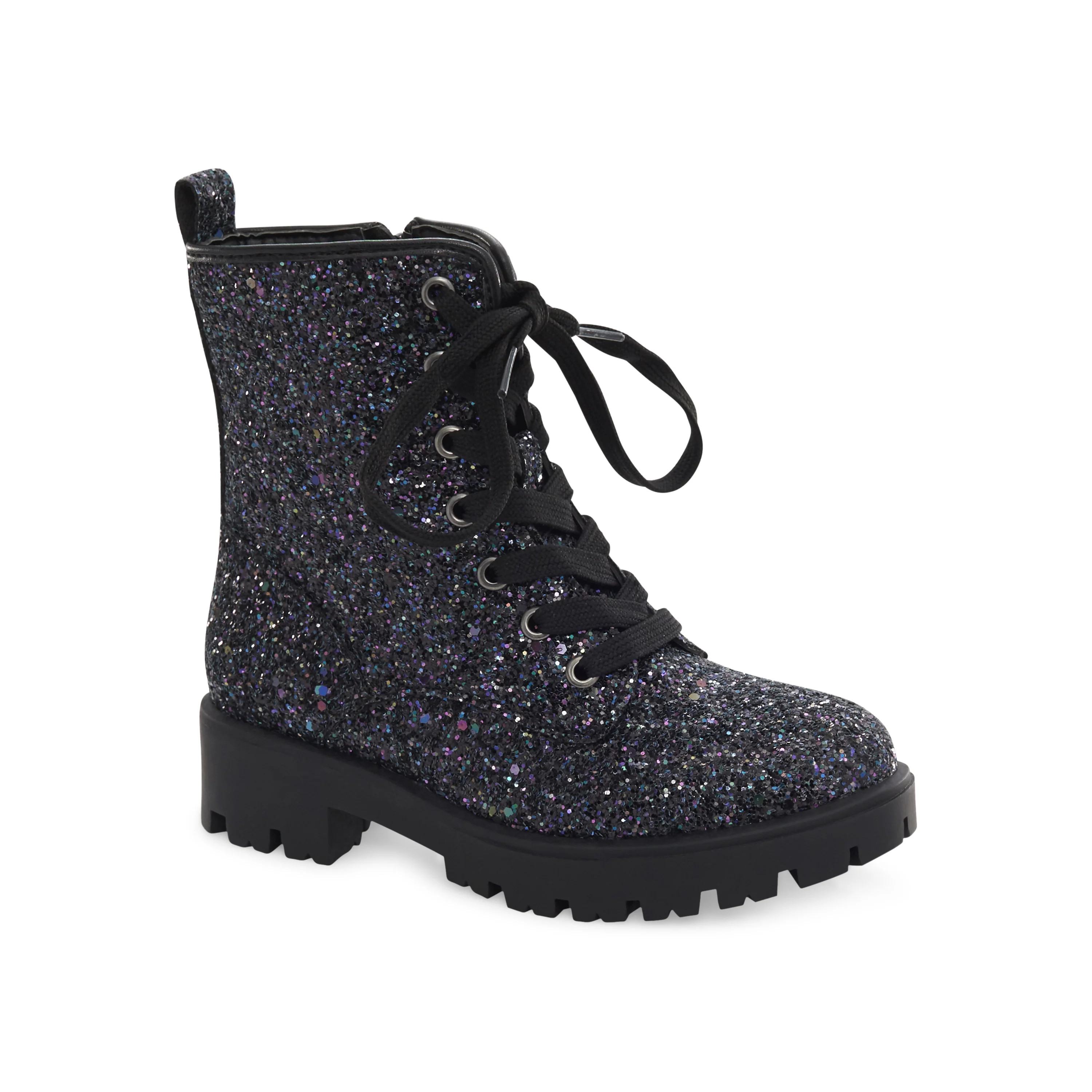 Portland by Portland Boot Company Girls Glitter Combat Boots, Sizes 13-5 - Walmart.com | Walmart (US)