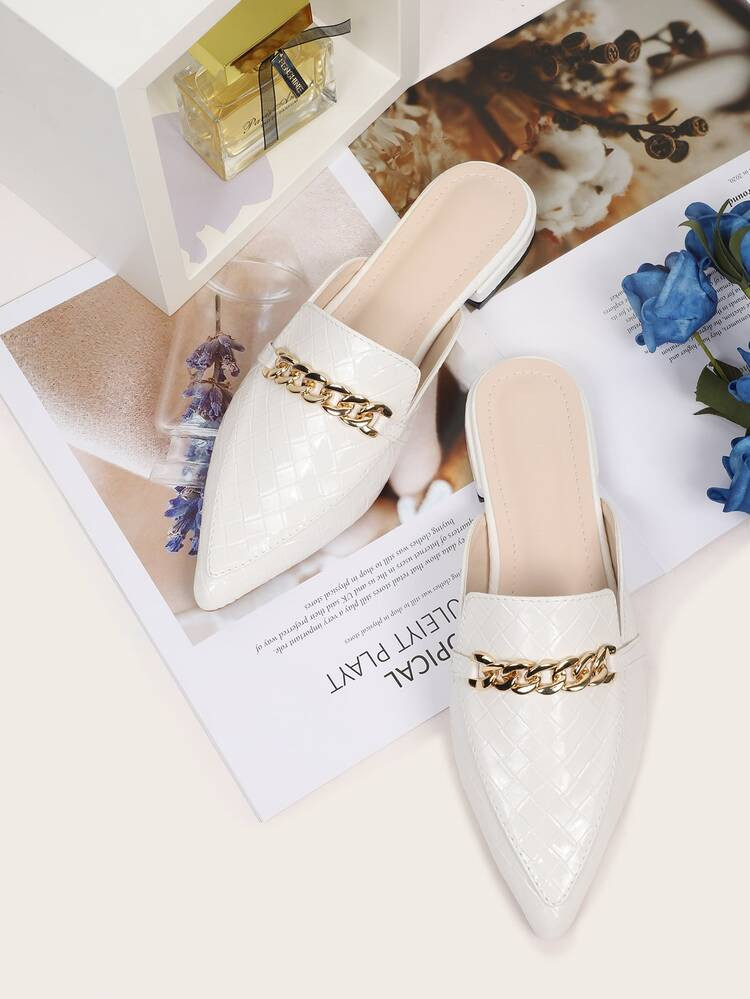 Chain Decor Braided Design Mules | SHEIN