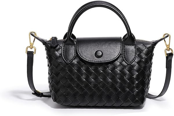 Mini Small Size Braided Luxury Leather Women's top Handle Handbag Fashion Travel Daily Satchel | Amazon (US)