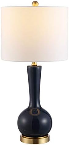 SAFAVIEH Lighting Collection Gaetna Modern Contemporary Navy Glass 27-inch Bedroom Living Room Ho... | Amazon (US)
