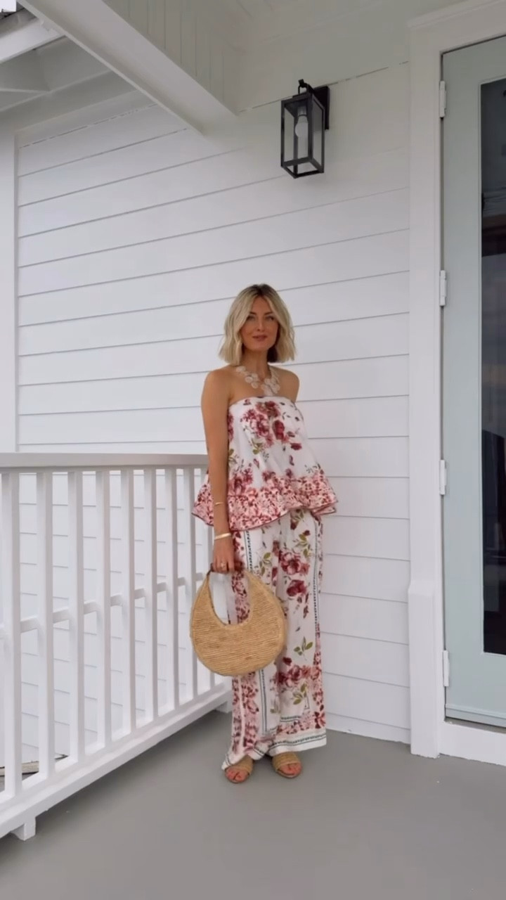 This matching set is stunning 😍 perfect for vacation! Wearing S in the top & XS in the pants. #anthropartner @Anthropologie 

Loverly Grey, Anthropologie, strapless floral matching set, spring fashion, spring outfit ideas, vacation outfit ideas, resortwear 

#LTKootd #LTKTravel #LTKSeasonal